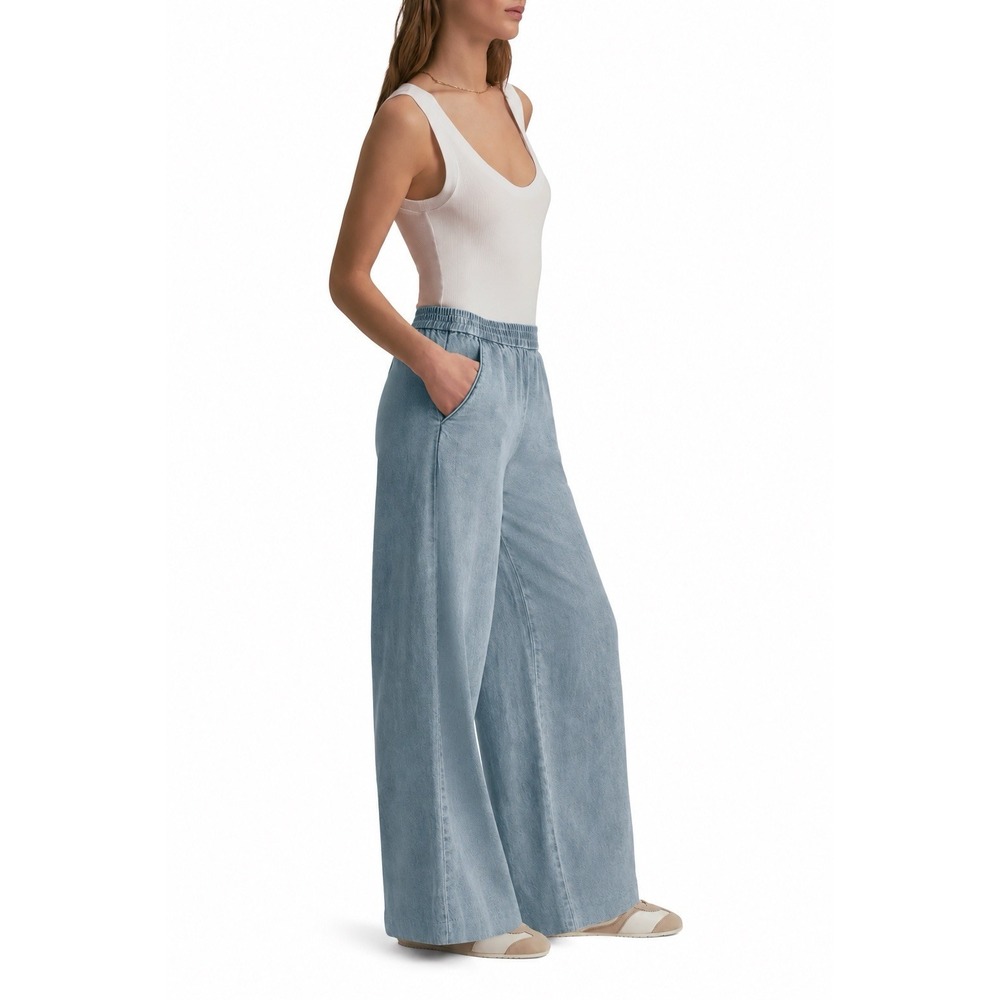 FAVORITE DAUGHTER The Malibu Wide Leg Pull-On Jeans Coronado Blue XS